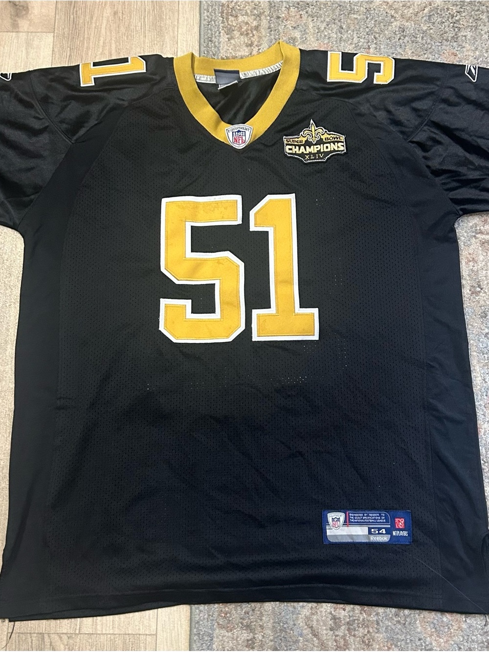 Reebok Black and Gold #51 NFL Jersey